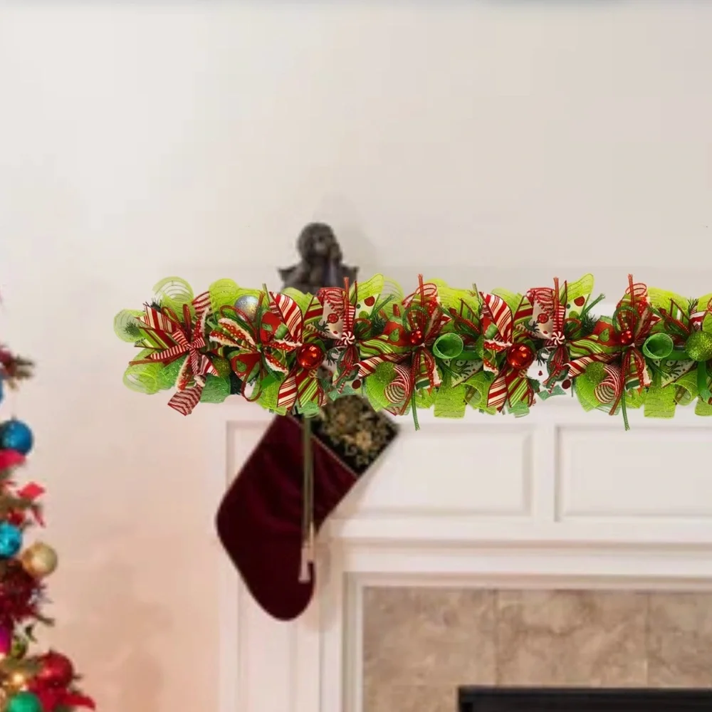 Grinch Christmas garland 36 inch long grinch mantel decorations grinch swag